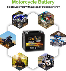 YTX5L-BS High Performance - Maintenance Free - Sealed AGM Motorcycle CTX5L Battery compatible with Honda YUASA Yamaha ETX5L-BS Batteries