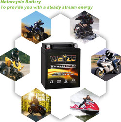 YTX14AH-BS High Performance - Maintenance Free-Sealed AGM ATV Motorcycle Battery for Polaris Sportsman 570 Trail Blazer 250 Ranger 400 500 Suzuki King Quad 300 QuadRunner 250