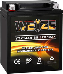 YTX14AH-BS High Performance - Maintenance Free-Sealed AGM ATV Motorcycle Battery for Polaris Sportsman 570 Trail Blazer 250 Ranger 400 500 Suzuki King Quad 300 QuadRunner 250
