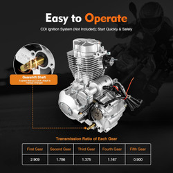 250cc 4-Stroke Engine Motor for ATV Dirt Bike, 5-Speed Manual Transmission Engine CG250 Vertical Engine Motor - Single Cylinder