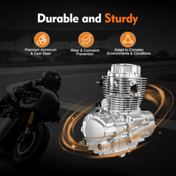 250cc 4-Stroke Engine Motor for ATV Dirt Bike, 5-Speed Manual Transmission Engine CG250 Vertical Engine Motor - Single Cylinder