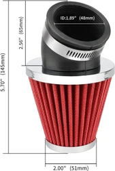 Motorcycle Air Filter High Performance Air Filter 48mm For HONDA YAMAHA SUZUKI ATV SSR TTR Dirt Bike Pit Bike Mini Bike GY6 AJS