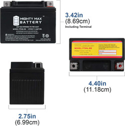 Battery YTX4L-BS SLA Replaces ATV TaoTao Cheetah TForce ATA 110cc ATA Series Brand Product
