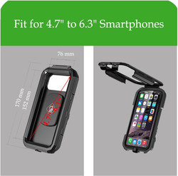 UTV Phone Mount with Waterproof Protector, 360 Degree Adjustable UTV Holder, Compatible with 1.5-2inch Roll Bar，UTV SXS/Polaris RZR 900 1000 XP/Can-am for 4.0"-6.3" Cell Phone