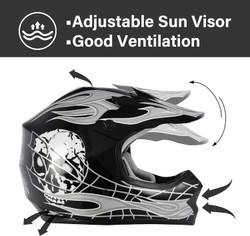 DOT Youth Kids Motocross ATV Helmets Offroad Street Dirt Bike Go-Kart BMX MX Full Face Helmet