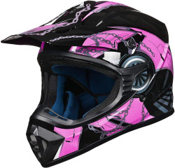 Youth & Kids Dirt Bike Helmets Motocross ATV Dirtbike BMX MX Offroad Full Face Motorcycle Helmet, DOT Approved Model 128YS (Blue Black, Youth-Large)
