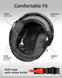 Open Face Motorcycle Helmets, DOT Approved 3/4 Helmet Motorcycle Dual Visor Quick Release Buckle, Helmets for Adults Motorcycle Men Women Helmets for Moped Scooter Street