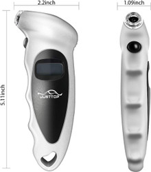 Digital Tire Pressure Gauge, 150PSI 4 Setting for Cars, Trucks and Bicycles, Backlit LCD and Anti-Skid Grip for Easy and Accurate Reading