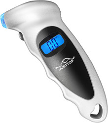 Digital Tire Pressure Gauge, 150PSI 4 Setting for Cars, Trucks and Bicycles, Backlit LCD and Anti-Skid Grip for Easy and Accurate Reading