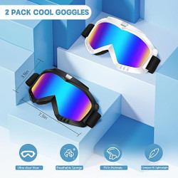 New Dirt Bike Goggles, Motorcycle Goggles 2 Pack ATV Goggles Riding Goggles Ski Goggles Windproof Glasses Racing Goggles