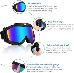 New Dirt Bike Goggles, Motorcycle Goggles 2 Pack ATV Goggles Riding Goggles Ski Goggles Windproof Glasses Racing Goggles