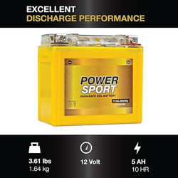 YTX5L-BS VRLA GEL Battery Replacement – Maintenance-Free, Sealed 12V 5Ah Battery by ExpertPower