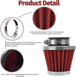 AHL Red 42mm Universal Air Filter for Pod | Fits 50cc-250cc Motorcycles, Scooters, ATVs, and Dirt Bikes