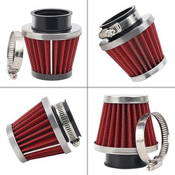 AHL Red 42mm Universal Air Filter for Pod | Fits 50cc-250cc Motorcycles, Scooters, ATVs, and Dirt Bikes