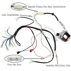Complete Electrics Wiring Harness Kit for 50cc-125cc ATVs, Dirt Bikes, Pit Bikes, Go Karts – OTOHANS Automotive