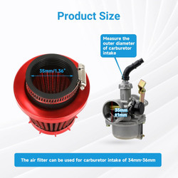 35mm (1-3/8") Air Filter Compatible with TaoTao, Coolster, 50cc-125cc Dirt Bikes, ATVs, and Go-Karts