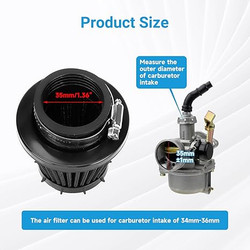 35mm (1-3/8") Air Filter Compatible with TaoTao, Coolster, 50cc-125cc Dirt Bikes, ATVs, and Go-Karts