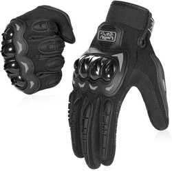 Motorcycle Gloves – Breathable, Touchscreen, Anti-Slip Grip, Hard Knuckle Protection – Black XXL