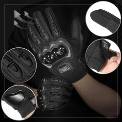 Motorcycle Gloves – Breathable, Touchscreen, Anti-Slip Grip, Hard Knuckle Protection – Black XXL