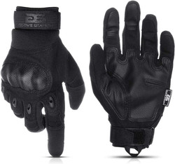 Tactical Shooting Hard Knuckle Gloves for Men and Woman with Touchscreen Fingers - Durable and Comfortable Hand-Gear for Outdoor Work Shooting and Hunting-Black