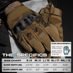 Tactical Shooting Hard Knuckle Gloves for Men and Woman with Touchscreen Fingers - Durable and Comfortable Hand-Gear for Outdoor Work Shooting and Hunting-Camouflage-Hard Knuckle