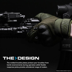 Tactical Shooting Hard Knuckle Gloves for Men and Woman with Touchscreen Fingers - Durable and Comfortable Hand-Gear for Outdoor Work Shooting and Hunting-Green