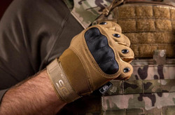 Tactical Shooting Hard Knuckle Gloves for Men and Woman with Touchscreen Fingers - Durable and Comfortable Hand-Gear for Outdoor Work Shooting and Hunting-TAN