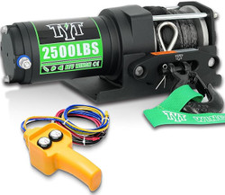 3000 lb 12V DC Electric ATV Winch with Wireless Remote & Wired Switch – Synthetic Rope & Mounting Plate