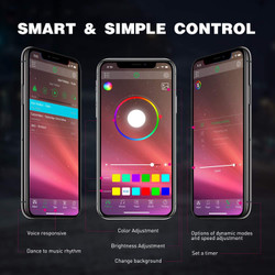 RGB LED Rock Lights Kit – 4 Pods | Multicolor Neon Underglow with Bluetooth App, Music & Flash Modes for Trucks, ATVs, UTVs
