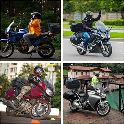 Motorcycle Tail Bag Motorcycle Trunk Box Motorcycles Accessories Motorcycles Bag Storage Scooter Trunk Motor cycle Top Case W/Soft Backrest, Lock, Handle For Helmet - 48l Capacity (Black)