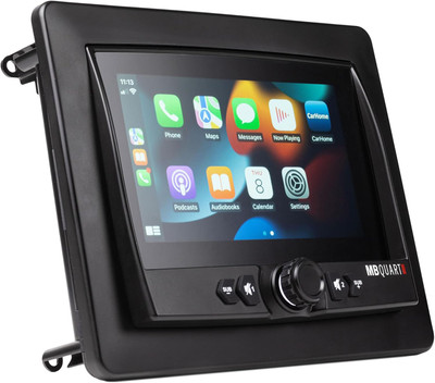 Portable Touchscreen Car Stereo Dual Zone Audio System for Boat & UTV, Black