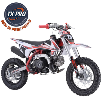 TX-PRO TM15 110cc Dirt Bike, Automatic Clutch Delivered Assembled & Tested + $600 Free Perks