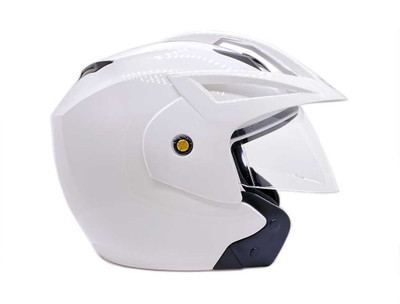 Open Face MMG Helmet. Model Crux. Color: Shiny White. *DOT APPROVED*