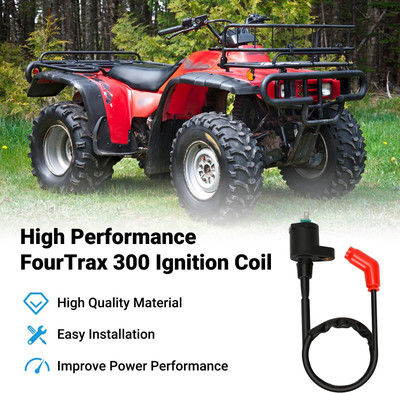 Recon 250 Ignition Coil Compatible with TRX250EX TRX250TE TRX250TM 2002-2018 TRX250X TRX300FW FourTrax 300 1988-2000 Rancher 350 Foreman 400 ATV Quad 4 Wheeler Parts with Spark Plug -2 Pack
