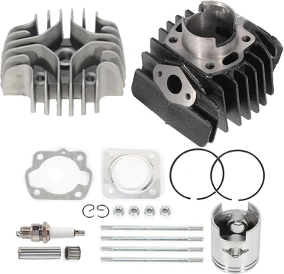 Cylinder Piston Gasket Top End Rebuild Kit for Suzuki for ALT50 1983 1984, for Suzuki for Quadmaster 50 LTA50 2x4 2002 2003 2004 2005 41mm 49cc 11210-04012-0F0 11111-04001 12140-16B10