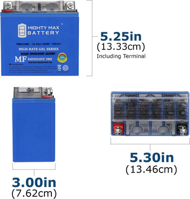 Max Battery YB9A-A GEL - 12 Volt 9 AH, GEL Type, 130 CCA, Rechargeable Maintenance Free SLA AGM Motorcycle Battery