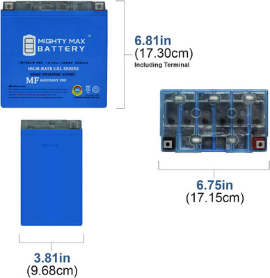 Max Battery YB16CL-B GEL -12 Volt 19 AH, GEL Type, 250 CCA, Rechargeable Maintenance Free SLA AGM Motorcycle Battery