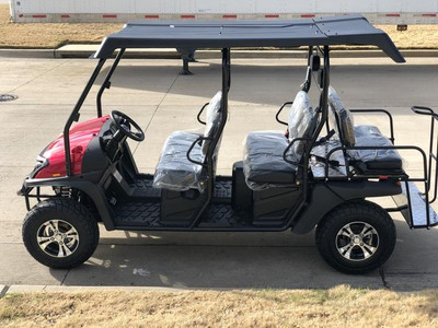 New 6 Seater 400cc Fuel 4x4 Limo Golf Cart - Available in Crate - Red