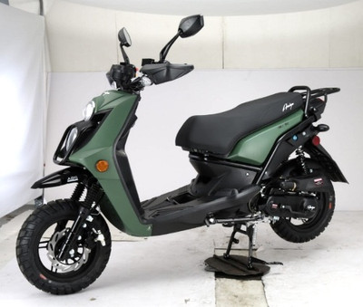 Amigo JAX-50 8.5 HP Gas Moped Scooter, 4-Stroke, Air Cooled, Fully Automatic, Electric and Kick Start