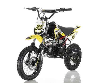 APOLLO DB-35 125cc Manual Clutch Dirt Bike, 4 stroke, Air Cooled Yellow
