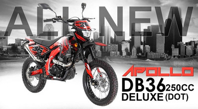 New Apollo Db 36 Deluxe Dot (True Street Legal) 250cc Street Legal Dirt Bike - Fully Assembled and Tested - Red-Right-Side-View
