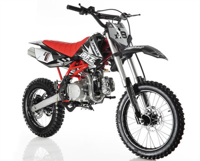 Apollo DB-X18 125cc RFZ Dirt Bike, 4 Speed Manual Clutch With Twin-Spare Tubular Frame -Red