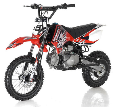 APOLLO DB-X5 125cc MANUAL SHIFT Dirt Bike, 4 stroke, Single Cylinder - Fully Assembled and Tested Red
