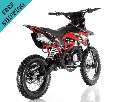 APOLLO DB-X7 125cc (Twin-Spare Tubular Frame) MANUAL SHIFT Dirt Bike, 4 stroke, Single Cylinder -Red