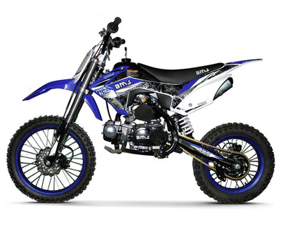 BMS PRO-X 125 DIRT BIKE, 125CC 4 SPEED MANUAL ENGINE - BLUE