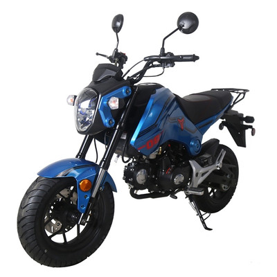 TaoTao New Arrival! HELL CAT 125cc Motorcycle with Manual Transmission, Electric Start, 12" Alloy Rim Wheels - Blue