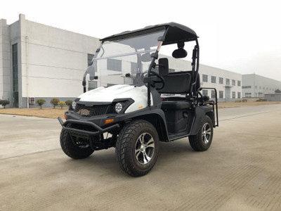 White - TrailMaster Taurus 200G Gas UTV High/Low Gear-Golf Cart Style UTV, Hi/Low transmission, Custom Rims, Upgraded - White