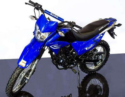 New Hawk 250cc Dirt Bike Dual Sports Enduro Street Legal With Bluetooth Speaker and Phone Holder Blue