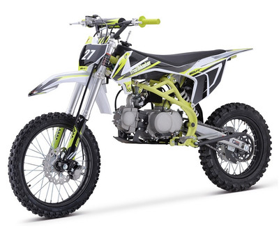 Trailmaster TM27 125cc Dirt Bike, Single Cylinder, 4-Stroke, Air Cooled, Kick Start - Green