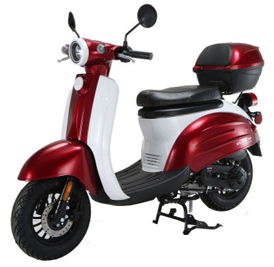 Vitacci Elite 49Cc Retro Scooter, CVT Automatic, 4-Stroke, Air Cooled - Red